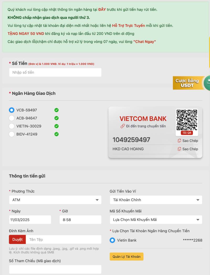 VN88 abra - link vào VN88 thương hiệu nhà cái casino số #1 châu Á 15 Nạp tiền qua ngân hàng nội địa (ATM/Internet Banking)